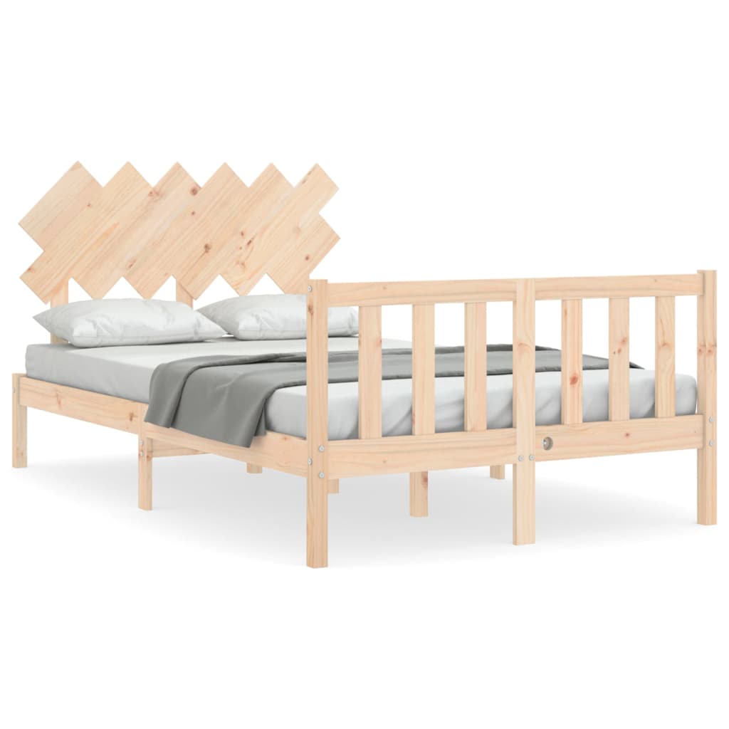 Bedframe met hoofdbord massief hout