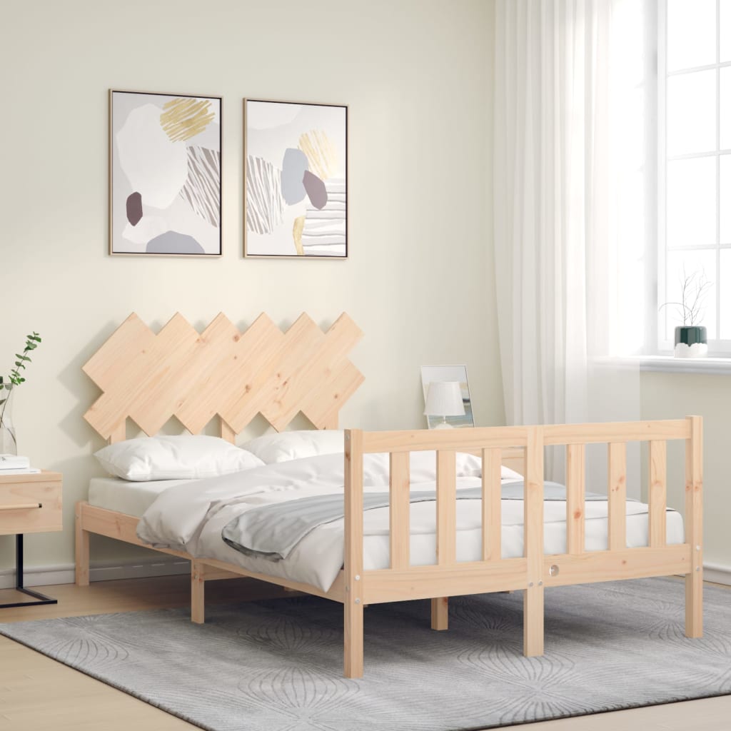 Bedframe met hoofdbord massief hout