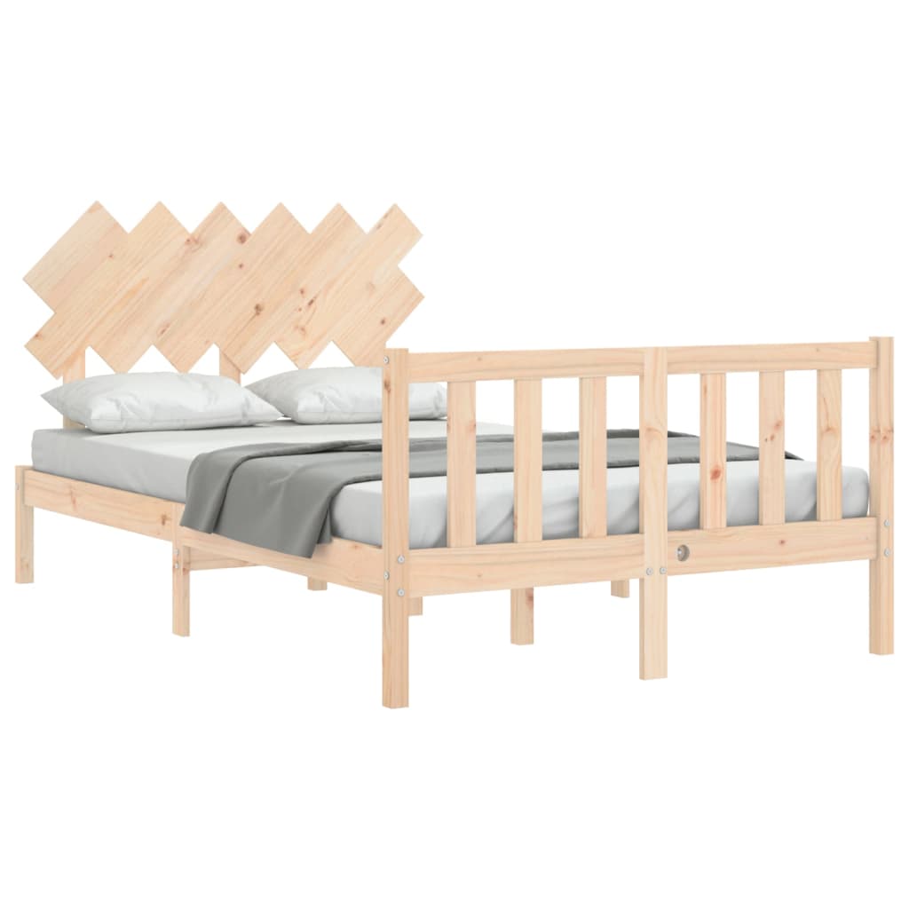 Bedframe met hoofdbord massief hout