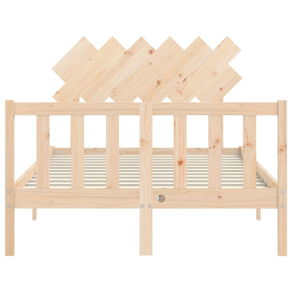 Bedframe met hoofdbord massief hout