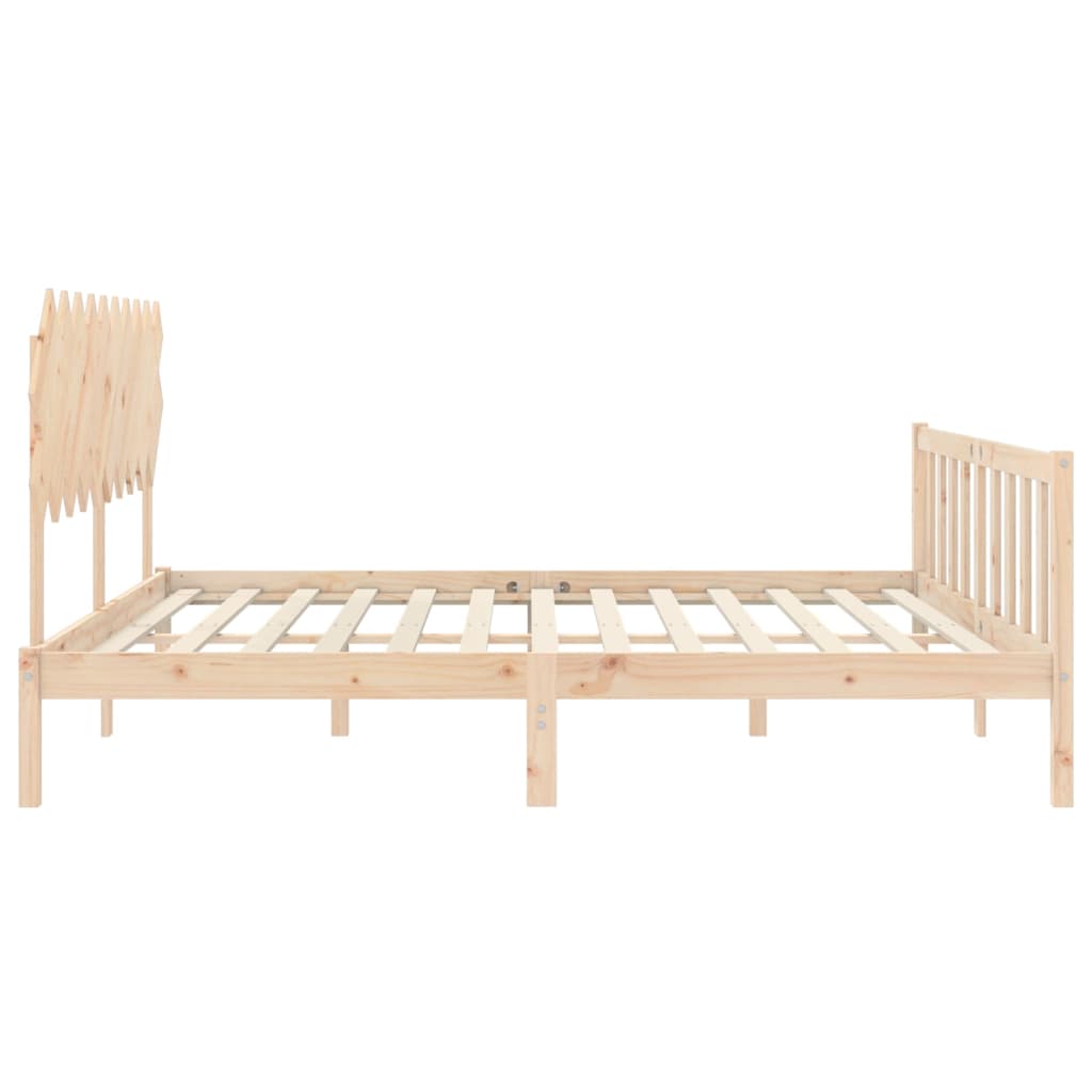 Bedframe met hoofdbord massief hout