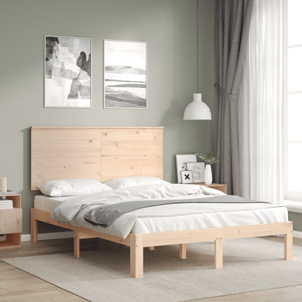 Bedframe met hoofdbord massief hout Bedden & bedframes | Creëer jouw Trendy Thuis | Gratis bezorgd & Retour | Trendy.nl