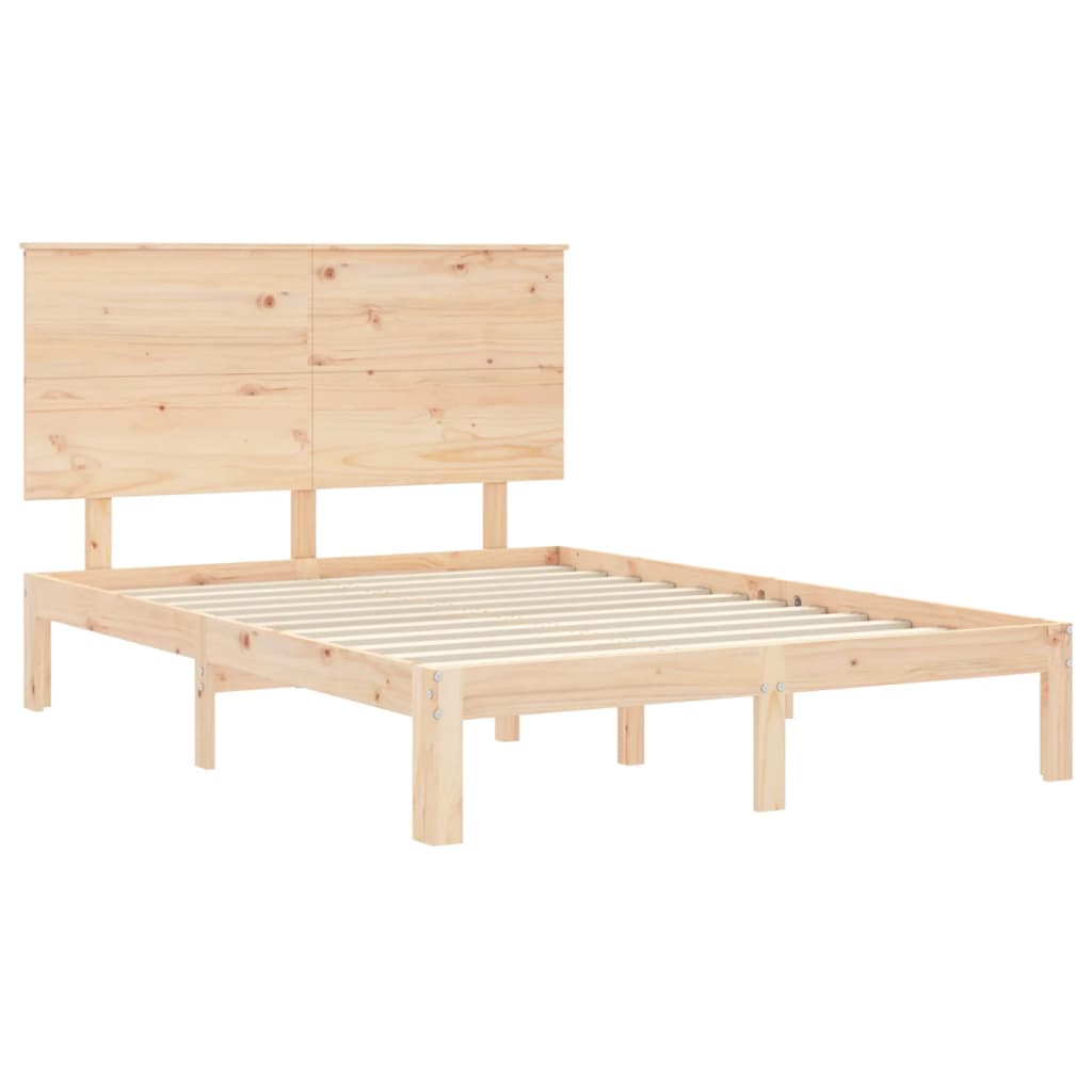 Bedframe met hoofdbord massief hout Bedden & bedframes | Creëer jouw Trendy Thuis | Gratis bezorgd & Retour | Trendy.nl