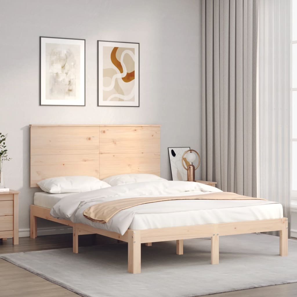 Bedframe met hoofdbord massief hout Bedden & bedframes | Creëer jouw Trendy Thuis | Gratis bezorgd & Retour | Trendy.nl