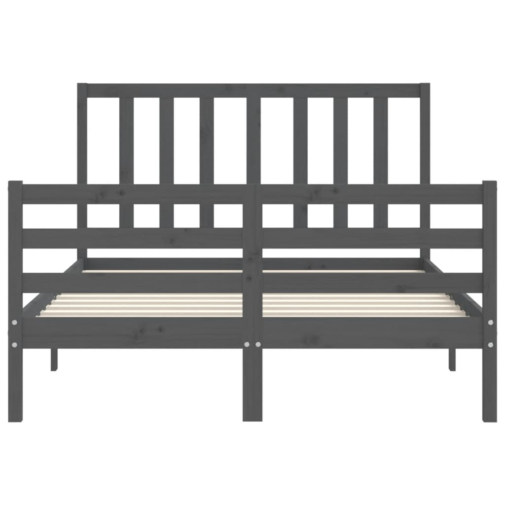 Bedframe met hoofdbord massief hout grijs Bedden & bedframes | Creëer jouw Trendy Thuis | Gratis bezorgd & Retour | Trendy.nl