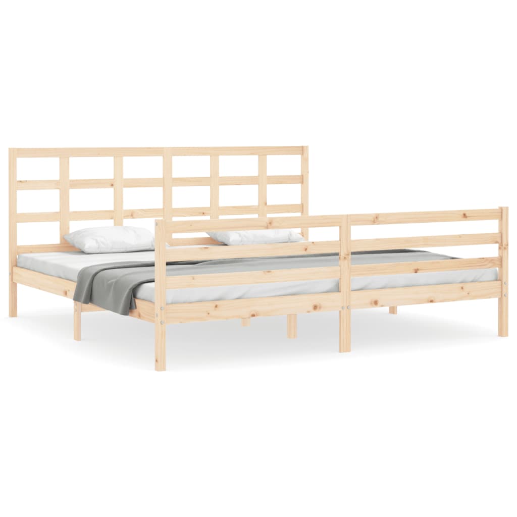 Bedframe met hoofdbord massief hout Bedden & bedframes | Creëer jouw Trendy Thuis | Gratis bezorgd & Retour | Trendy.nl