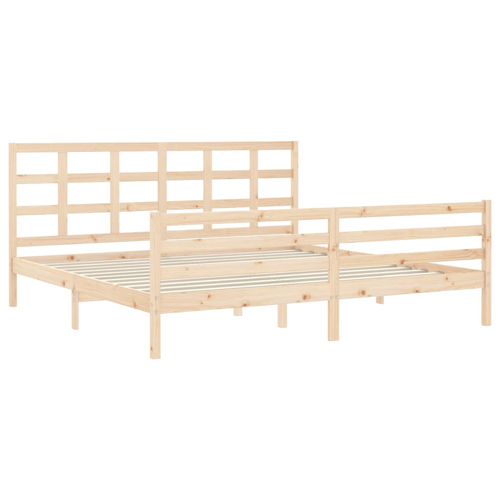 Bedframe met hoofdbord massief hout Bedden & bedframes | Creëer jouw Trendy Thuis | Gratis bezorgd & Retour | Trendy.nl