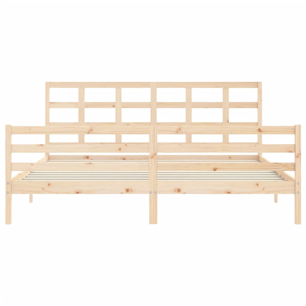 Bedframe met hoofdbord massief hout Bedden & bedframes | Creëer jouw Trendy Thuis | Gratis bezorgd & Retour | Trendy.nl