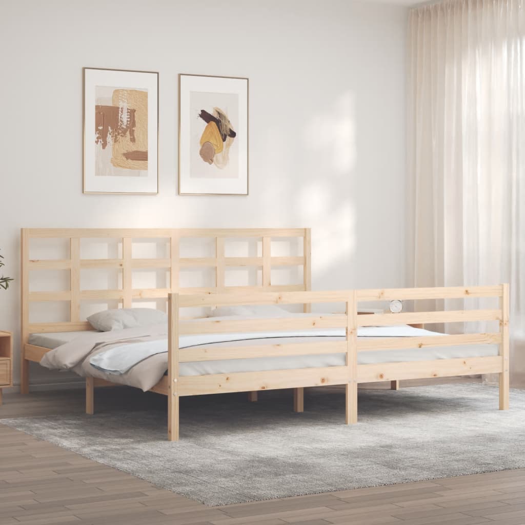 Bedframe met hoofdbord massief hout Bedden & bedframes | Creëer jouw Trendy Thuis | Gratis bezorgd & Retour | Trendy.nl