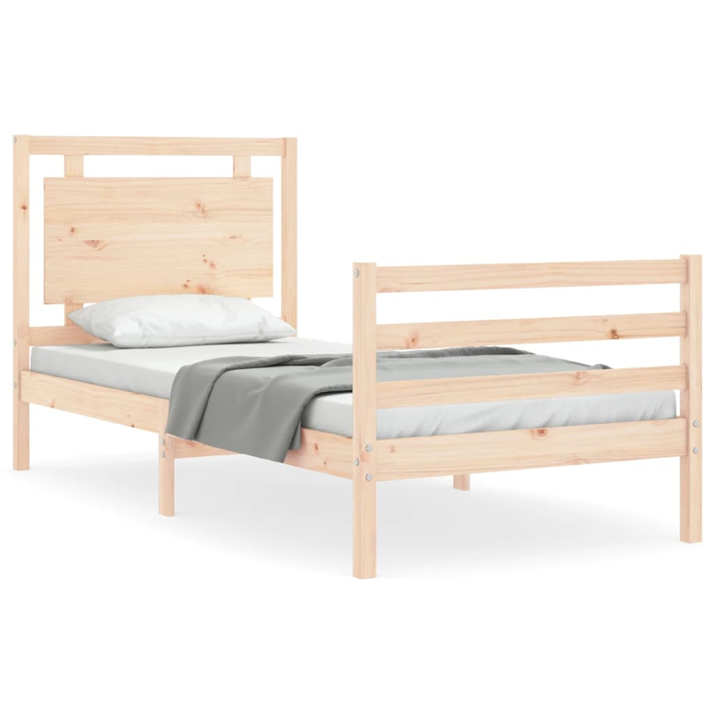 Bedframe met hoofdbord massief hout Bedden & bedframes | Creëer jouw Trendy Thuis | Gratis bezorgd & Retour | Trendy.nl