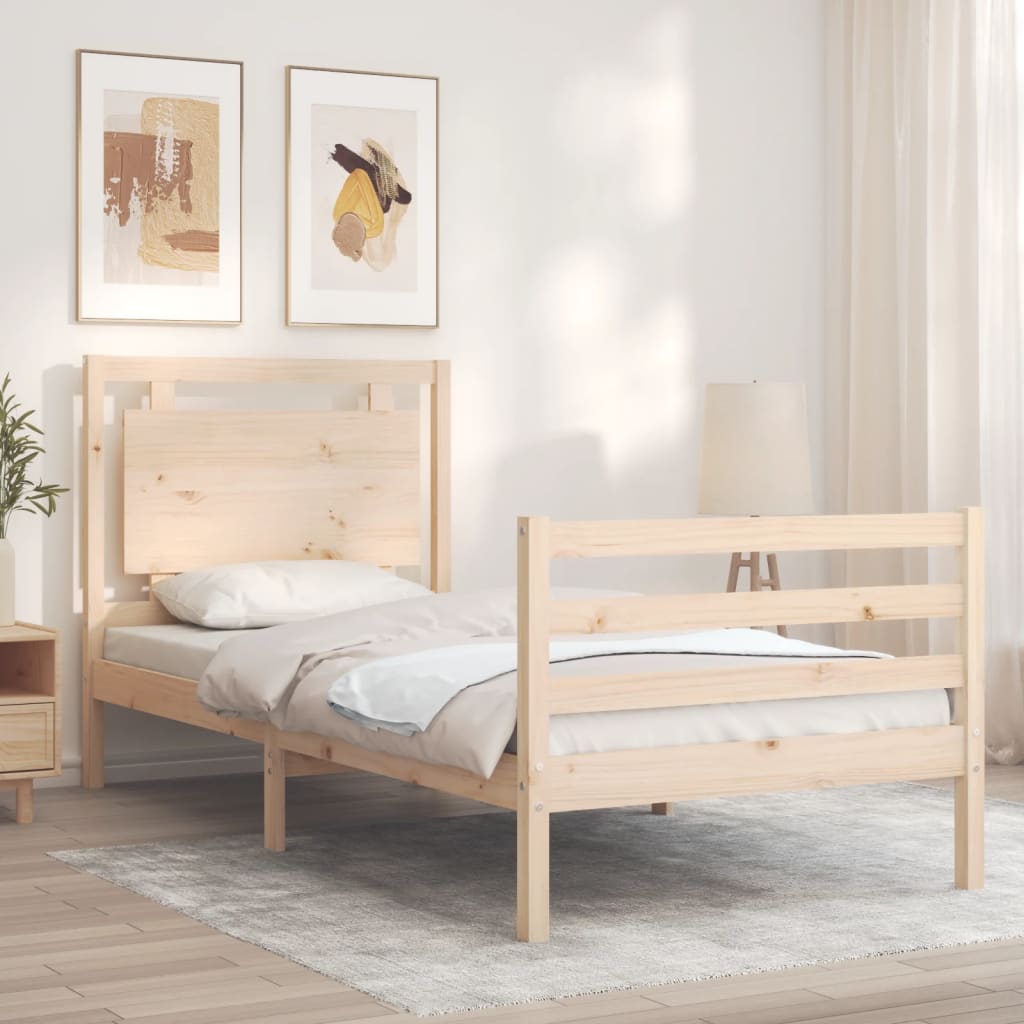 Bedframe met hoofdbord massief hout Bedden & bedframes | Creëer jouw Trendy Thuis | Gratis bezorgd & Retour | Trendy.nl