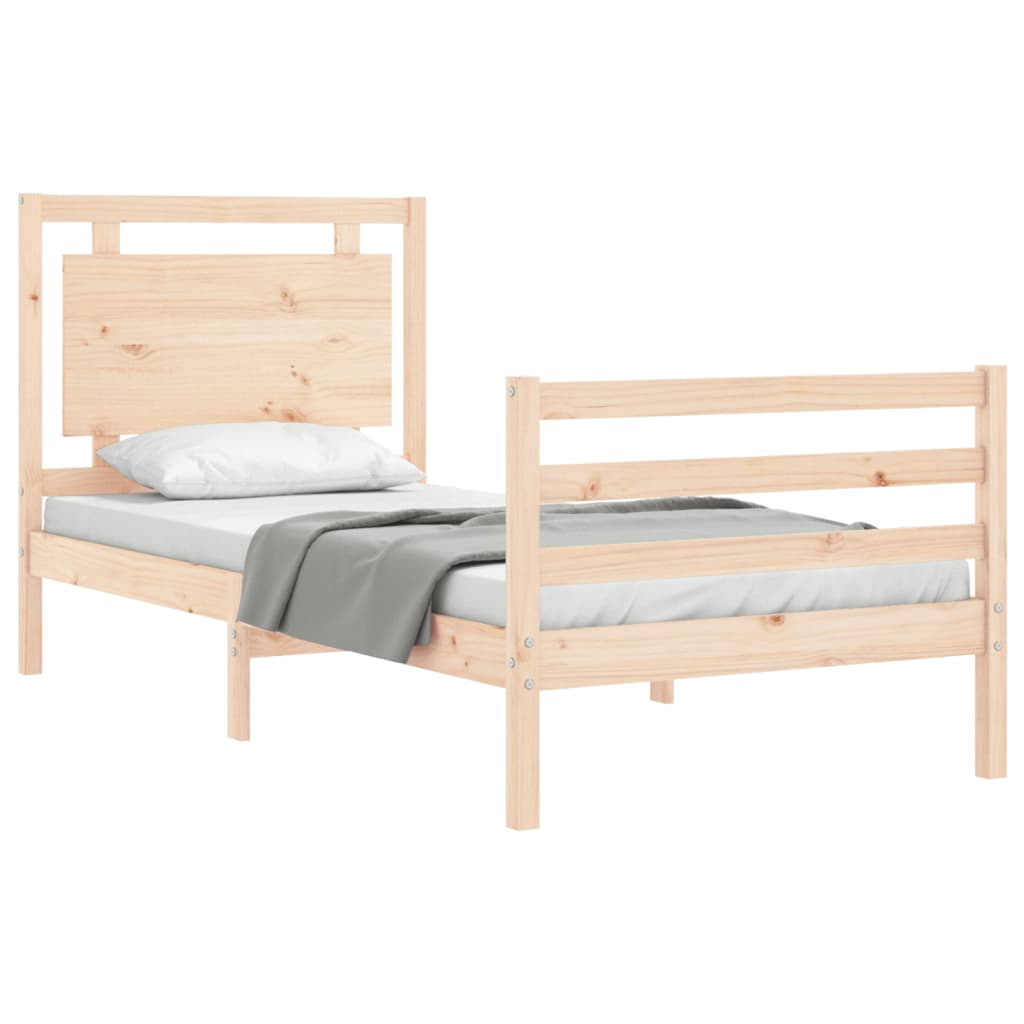 Bedframe met hoofdbord massief hout Bedden & bedframes | Creëer jouw Trendy Thuis | Gratis bezorgd & Retour | Trendy.nl