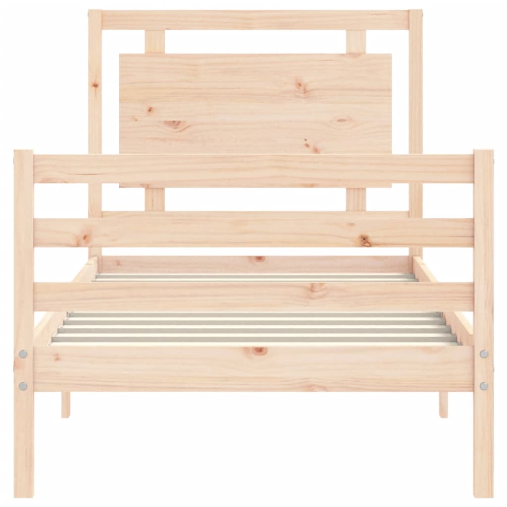 Bedframe met hoofdbord massief hout Bedden & bedframes | Creëer jouw Trendy Thuis | Gratis bezorgd & Retour | Trendy.nl