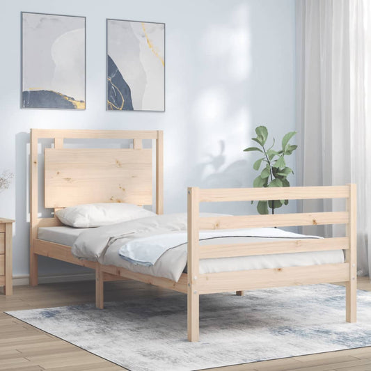 Bedframe met hoofdbord massief hout Bedden & bedframes | Creëer jouw Trendy Thuis | Gratis bezorgd & Retour | Trendy.nl