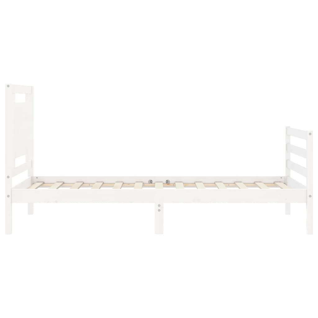 Bedframe met hoofdbord massief hout wit Bedden & bedframes | Creëer jouw Trendy Thuis | Gratis bezorgd & Retour | Trendy.nl