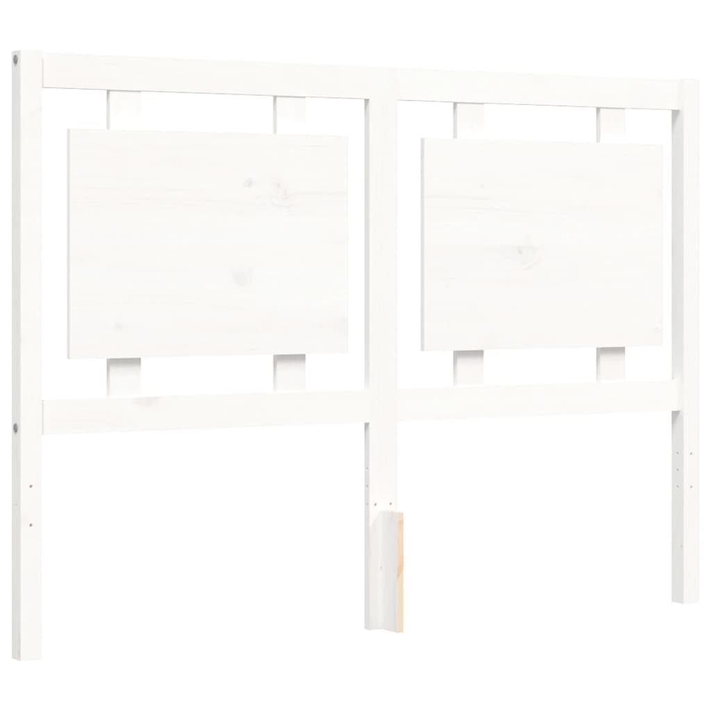 Bedframe met hoofdbord massief hout wit 140x190 cm Bedden & bedframes | Creëer jouw Trendy Thuis | Gratis bezorgd & Retour | Trendy.nl