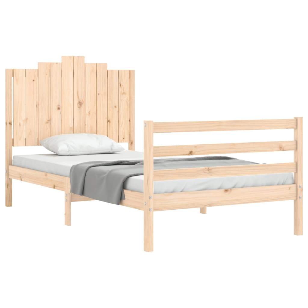 Bedframe met hoofdbord massief hout 100x200 cm Bedden & bedframes | Creëer jouw Trendy Thuis | Gratis bezorgd & Retour | Trendy.nl