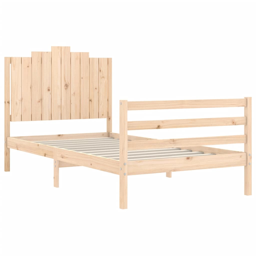 Bedframe met hoofdbord massief hout 100x200 cm Bedden & bedframes | Creëer jouw Trendy Thuis | Gratis bezorgd & Retour | Trendy.nl