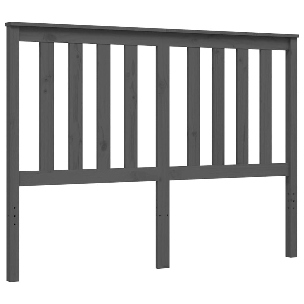 Bedframe met hoofdbord massief hout grijs 140x190 cm Bedden & bedframes | Creëer jouw Trendy Thuis | Gratis bezorgd & Retour | Trendy.nl