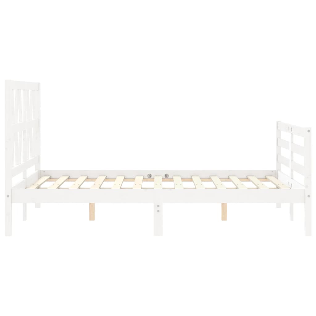 Bedframe met hoofdbord massief hout wit Bedden & bedframes | Creëer jouw Trendy Thuis | Gratis bezorgd & Retour | Trendy.nl