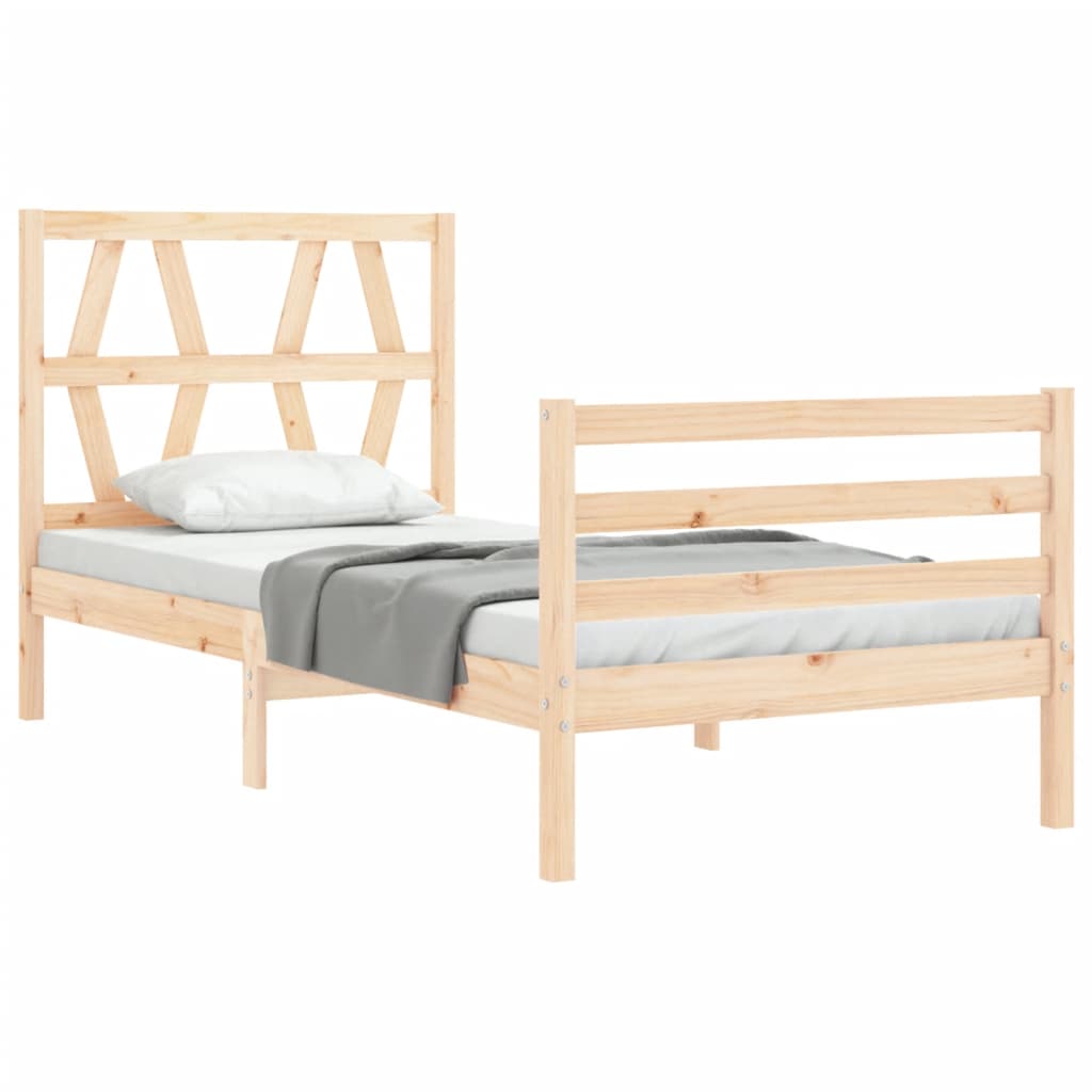 Bedframe met hoofdbord massief hout 100x200 cm Bedden & bedframes | Creëer jouw Trendy Thuis | Gratis bezorgd & Retour | Trendy.nl