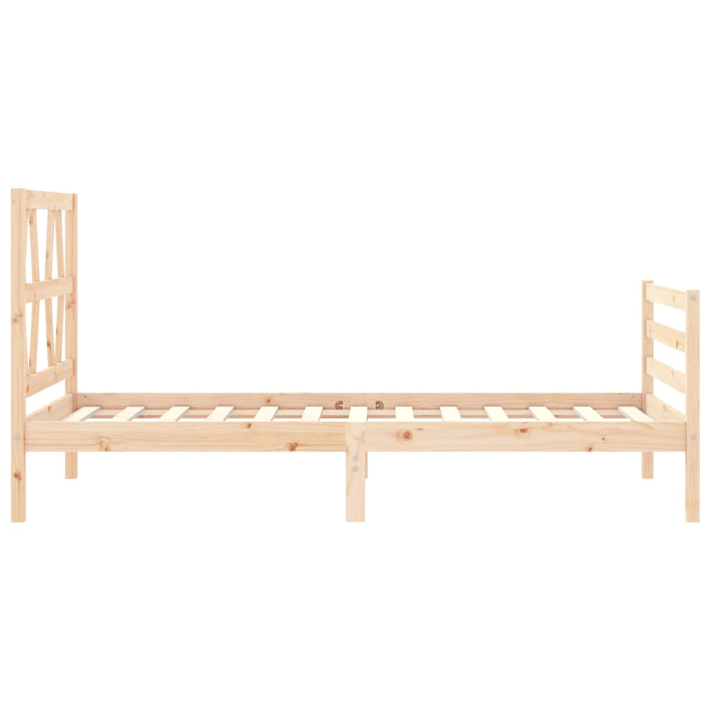 Bedframe met hoofdbord massief hout 100x200 cm Bedden & bedframes | Creëer jouw Trendy Thuis | Gratis bezorgd & Retour | Trendy.nl