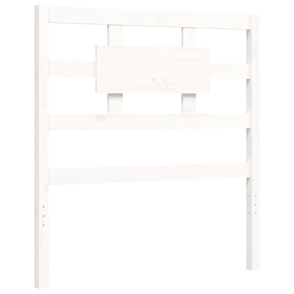 Bedframe met hoofdbord massief hout wit 90x200 cm Bedden & bedframes | Creëer jouw Trendy Thuis | Gratis bezorgd & Retour | Trendy.nl