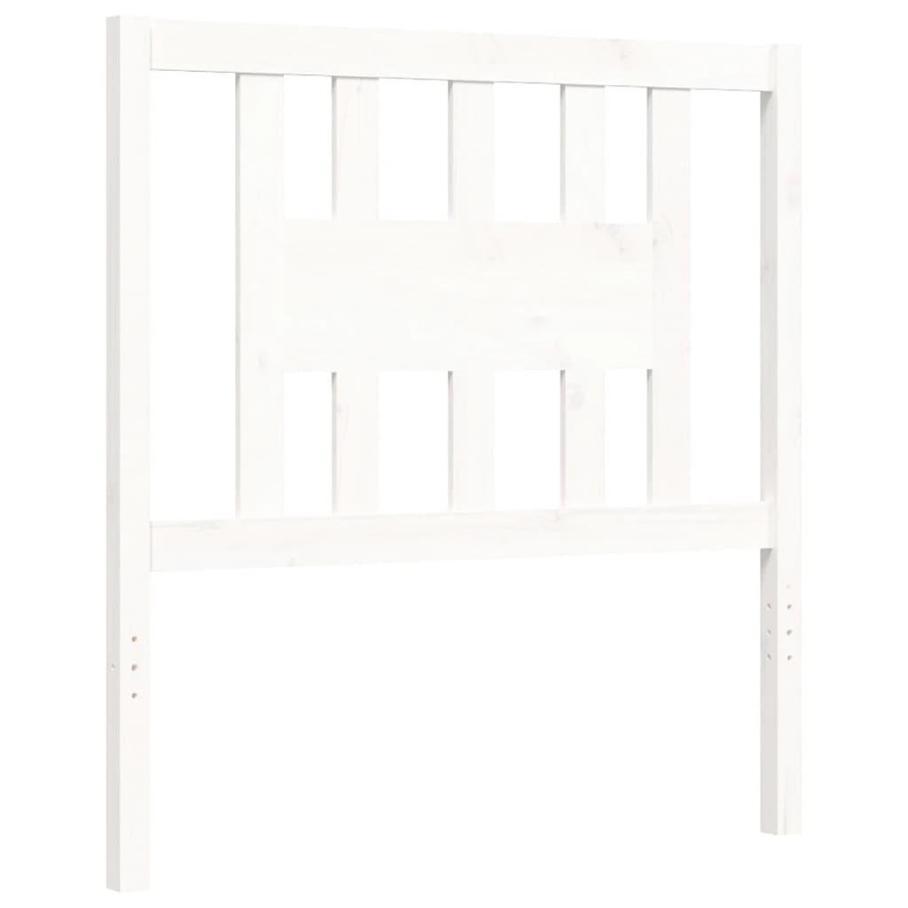 Bedframe met hoofdbord massief hout wit 90x200 cm Bedden & bedframes | Creëer jouw Trendy Thuis | Gratis bezorgd & Retour | Trendy.nl