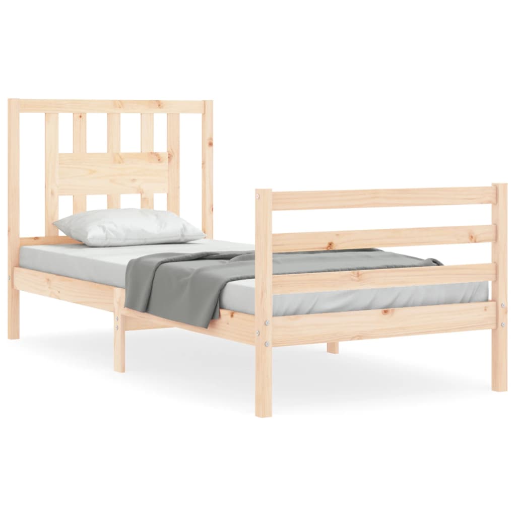 Bedframe met hoofdbord massief hout 100x200 cm Bedden & bedframes | Creëer jouw Trendy Thuis | Gratis bezorgd & Retour | Trendy.nl