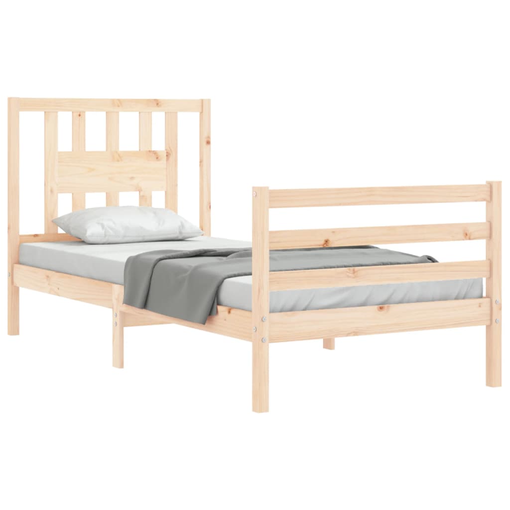 Bedframe met hoofdbord massief hout 100x200 cm Bedden & bedframes | Creëer jouw Trendy Thuis | Gratis bezorgd & Retour | Trendy.nl