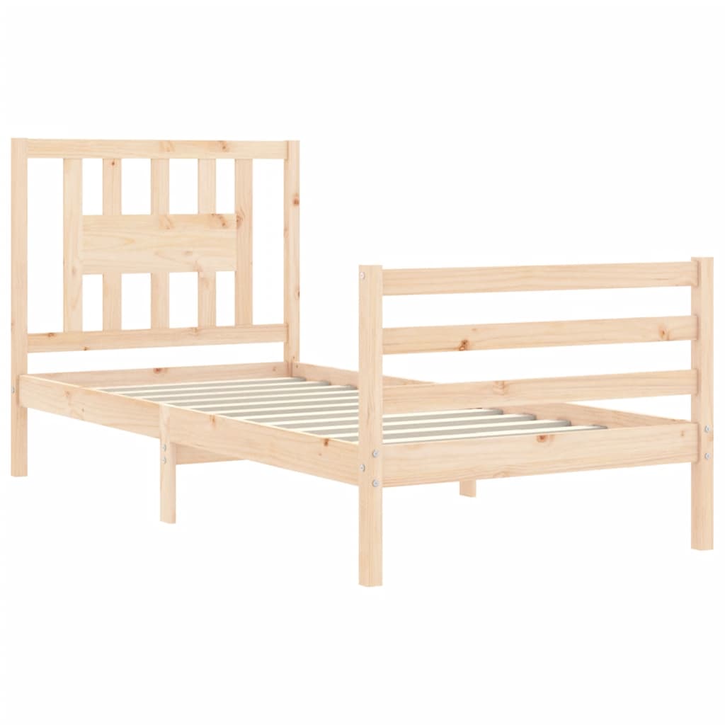 Bedframe met hoofdbord massief hout 100x200 cm Bedden & bedframes | Creëer jouw Trendy Thuis | Gratis bezorgd & Retour | Trendy.nl