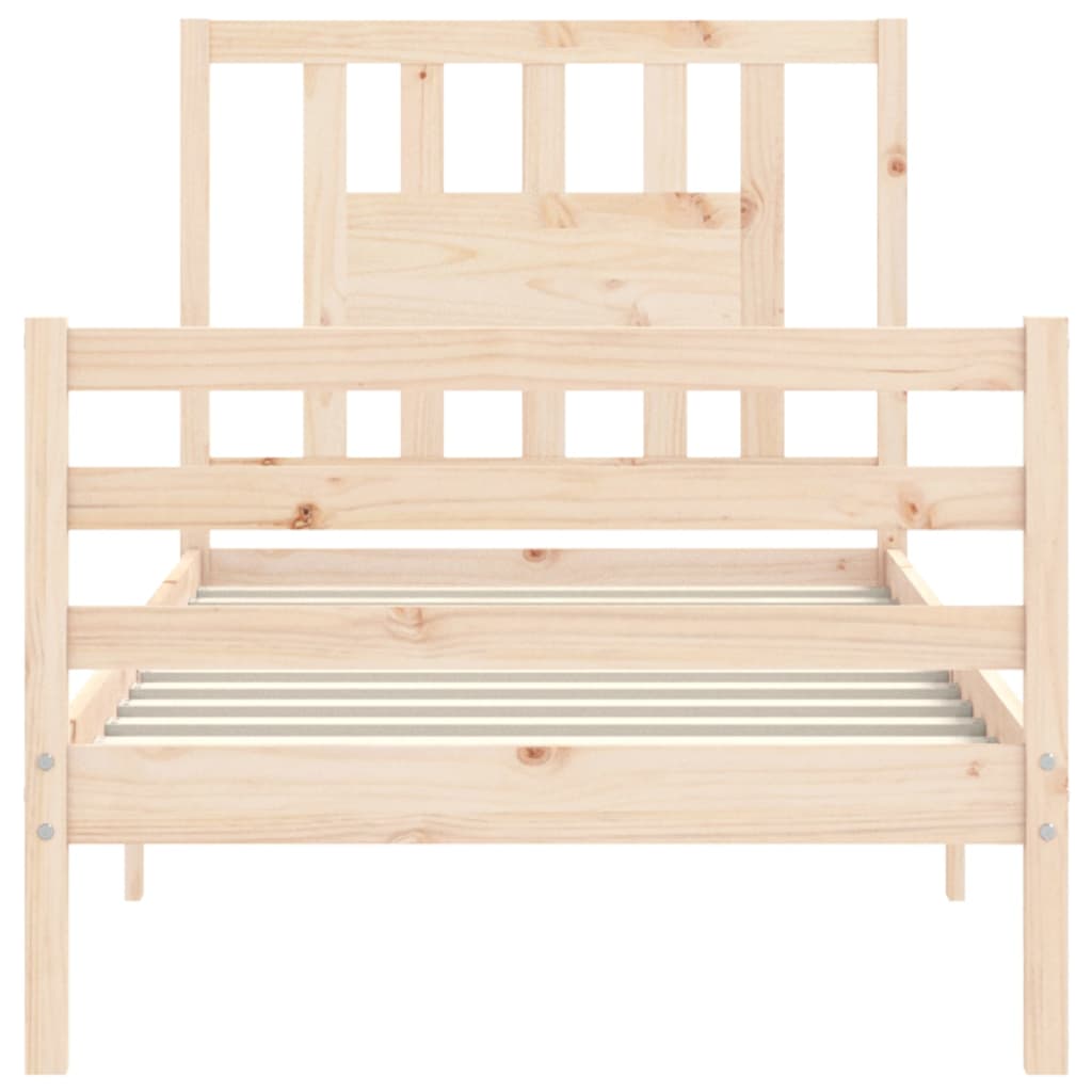 Bedframe met hoofdbord massief hout 100x200 cm Bedden & bedframes | Creëer jouw Trendy Thuis | Gratis bezorgd & Retour | Trendy.nl