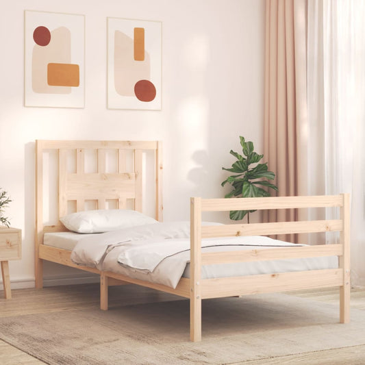 Bedframe met hoofdbord massief hout 100x200 cm Bedden & bedframes | Creëer jouw Trendy Thuis | Gratis bezorgd & Retour | Trendy.nl