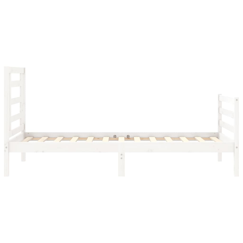 Bedframe met hoofdbord massief hout wit 90x200 cm Bedden & bedframes | Creëer jouw Trendy Thuis | Gratis bezorgd & Retour | Trendy.nl