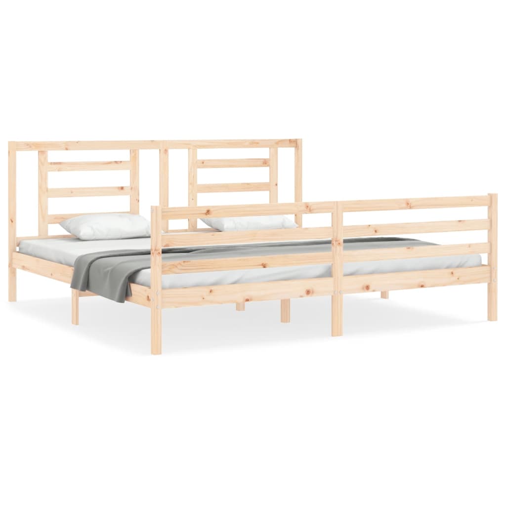 Bedframe met hoofdbord massief hout Bedden & bedframes | Creëer jouw Trendy Thuis | Gratis bezorgd & Retour | Trendy.nl