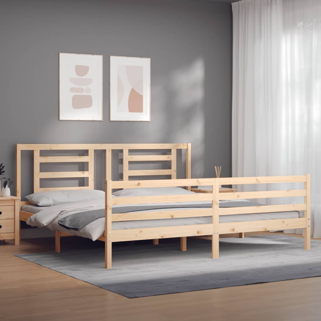 Bedframe met hoofdbord massief hout Bedden & bedframes | Creëer jouw Trendy Thuis | Gratis bezorgd & Retour | Trendy.nl