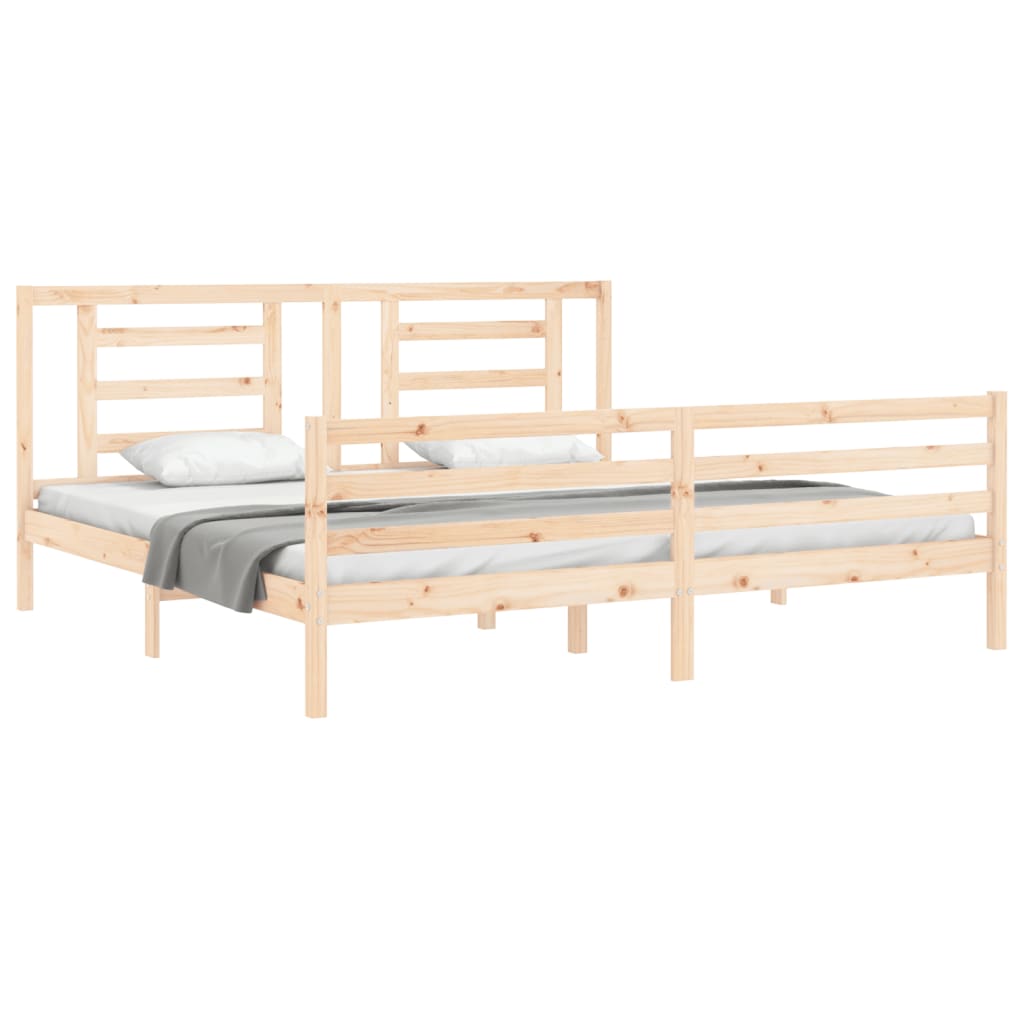 Bedframe met hoofdbord massief hout Bedden & bedframes | Creëer jouw Trendy Thuis | Gratis bezorgd & Retour | Trendy.nl