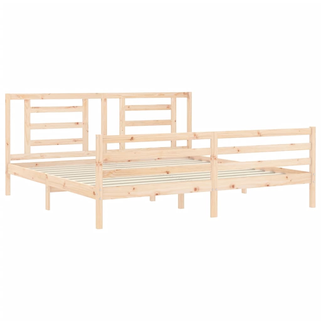 Bedframe met hoofdbord massief hout Bedden & bedframes | Creëer jouw Trendy Thuis | Gratis bezorgd & Retour | Trendy.nl