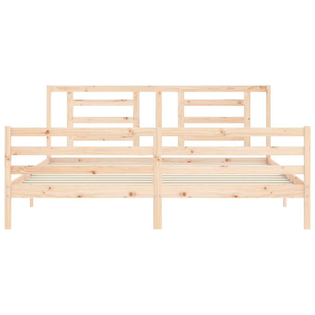 Bedframe met hoofdbord massief hout Bedden & bedframes | Creëer jouw Trendy Thuis | Gratis bezorgd & Retour | Trendy.nl