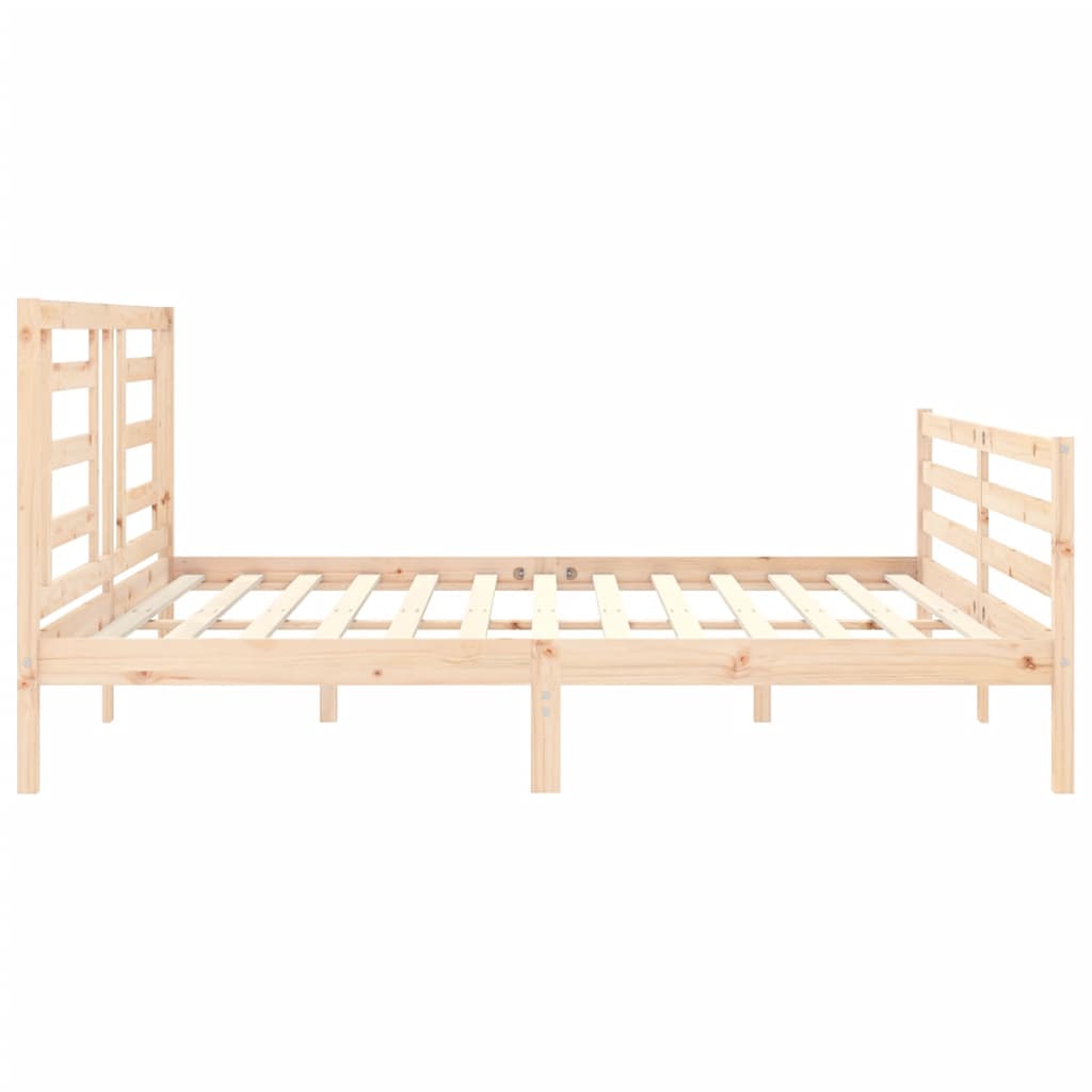 Bedframe met hoofdbord massief hout Bedden & bedframes | Creëer jouw Trendy Thuis | Gratis bezorgd & Retour | Trendy.nl