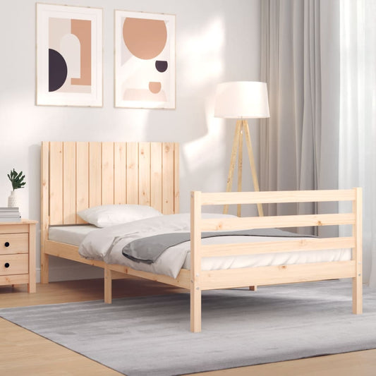 Bedframe met hoofdbord massief hout 100x200 cm Bedden & bedframes | Creëer jouw Trendy Thuis | Gratis bezorgd & Retour | Trendy.nl