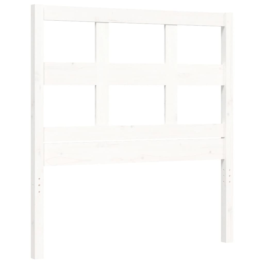 Bedframe met hoofdbord massief hout wit 90x200 cm Bedden & bedframes | Creëer jouw Trendy Thuis | Gratis bezorgd & Retour | Trendy.nl