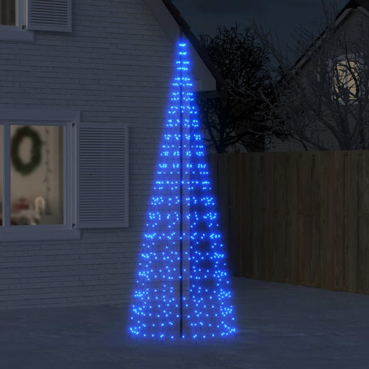 Lichtkegel aan vlaggenmast 550 blauwe LED's 300 cm Kerstverlichting | Creëer jouw Trendy Thuis | Gratis bezorgd & Retour | Trendy.nl