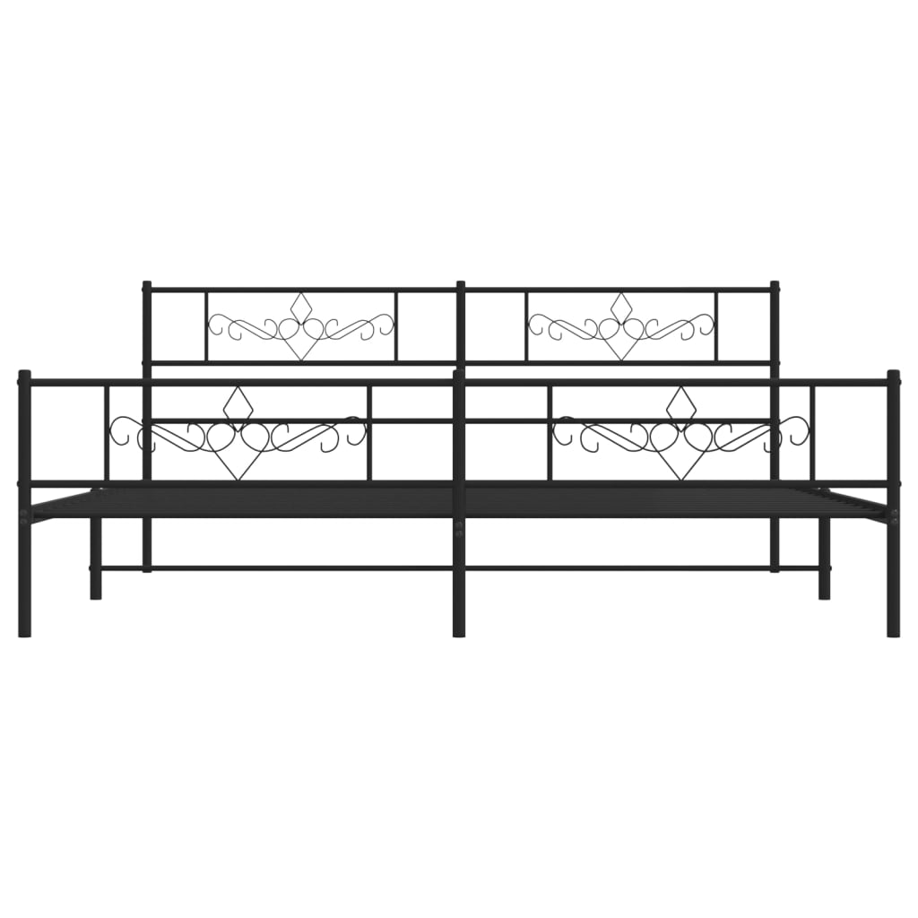 Bedframe met voetbord zonder matras metaal zwart 180x200 cm