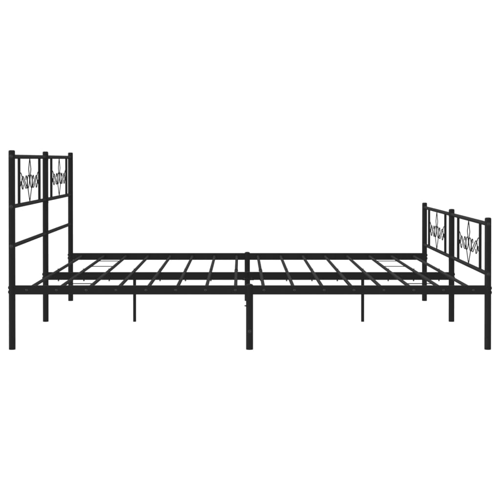 Bedframe met voetbord zonder matras metaal zwart 180x200 cm