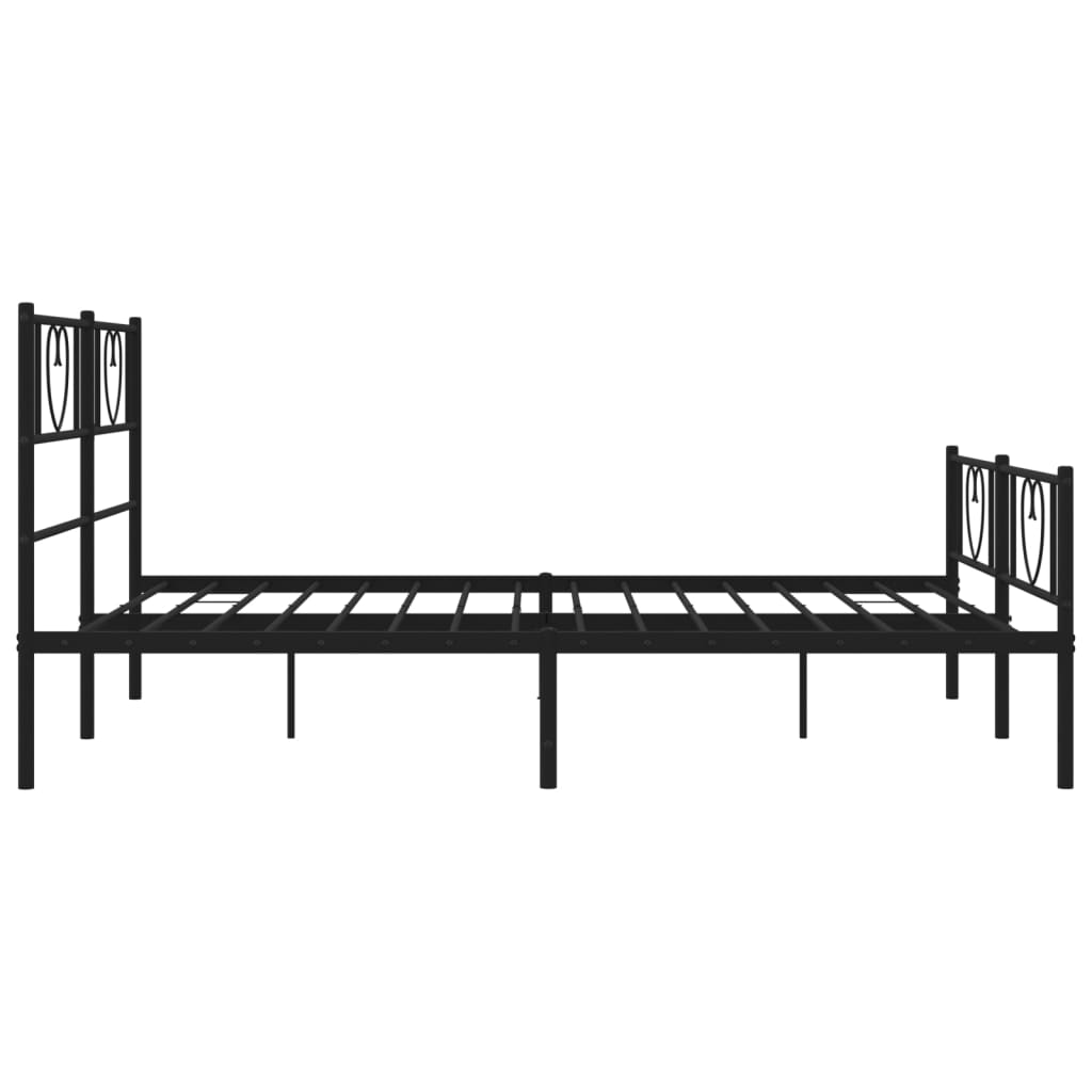 Bedframe met hoofd- en voeteneinde metaal zwart 140x200 cm