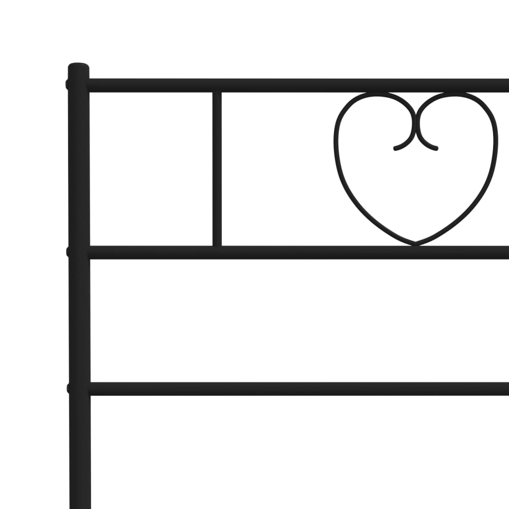 Bedframe met hoofd- en voeteneinde metaal zwart 140x200 cm