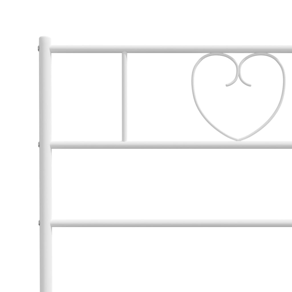 Bedframe met hoofdbord metaal wit 80x200 cm