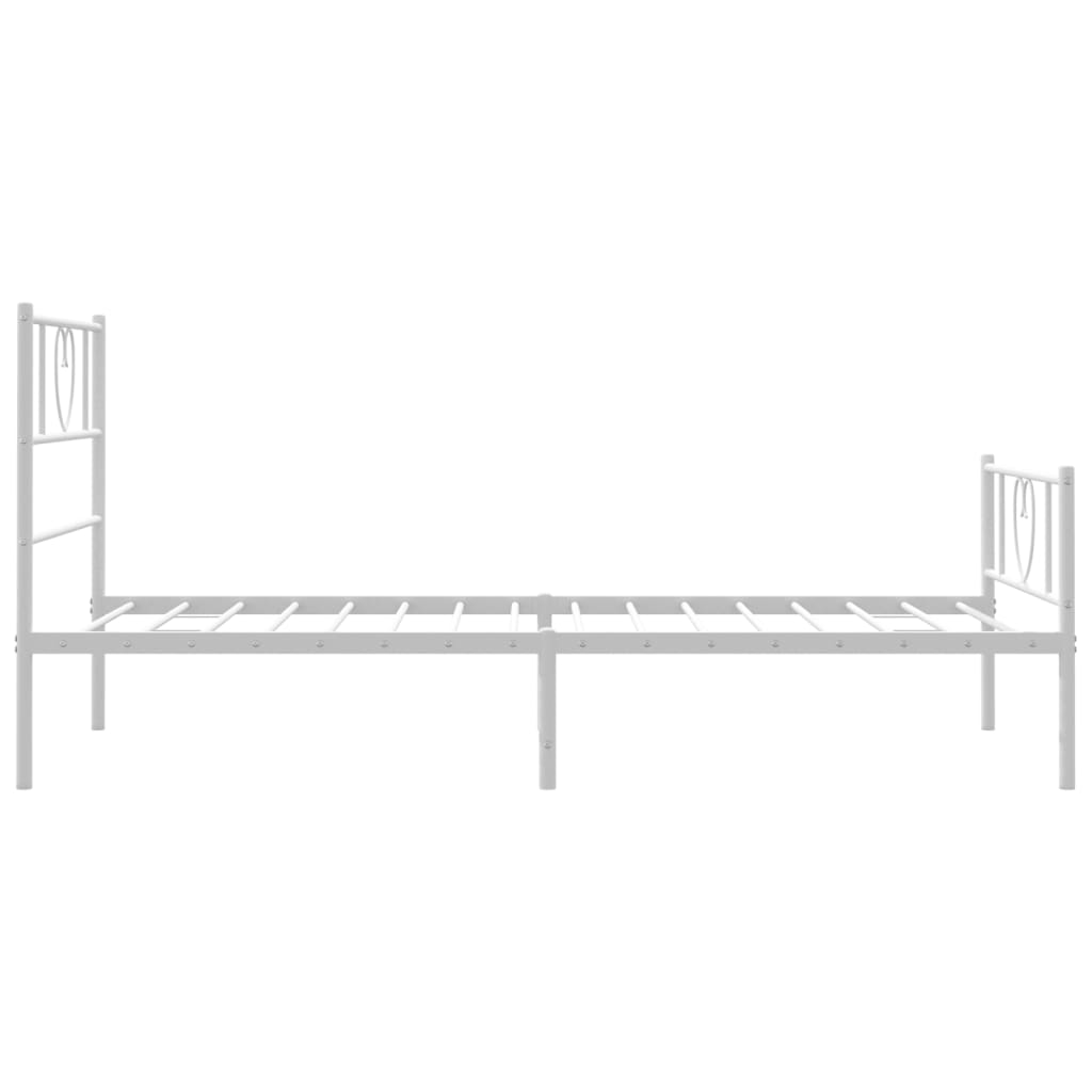 Bedframe met hoofd- en voeteneinde metaal wit 90x200 cm