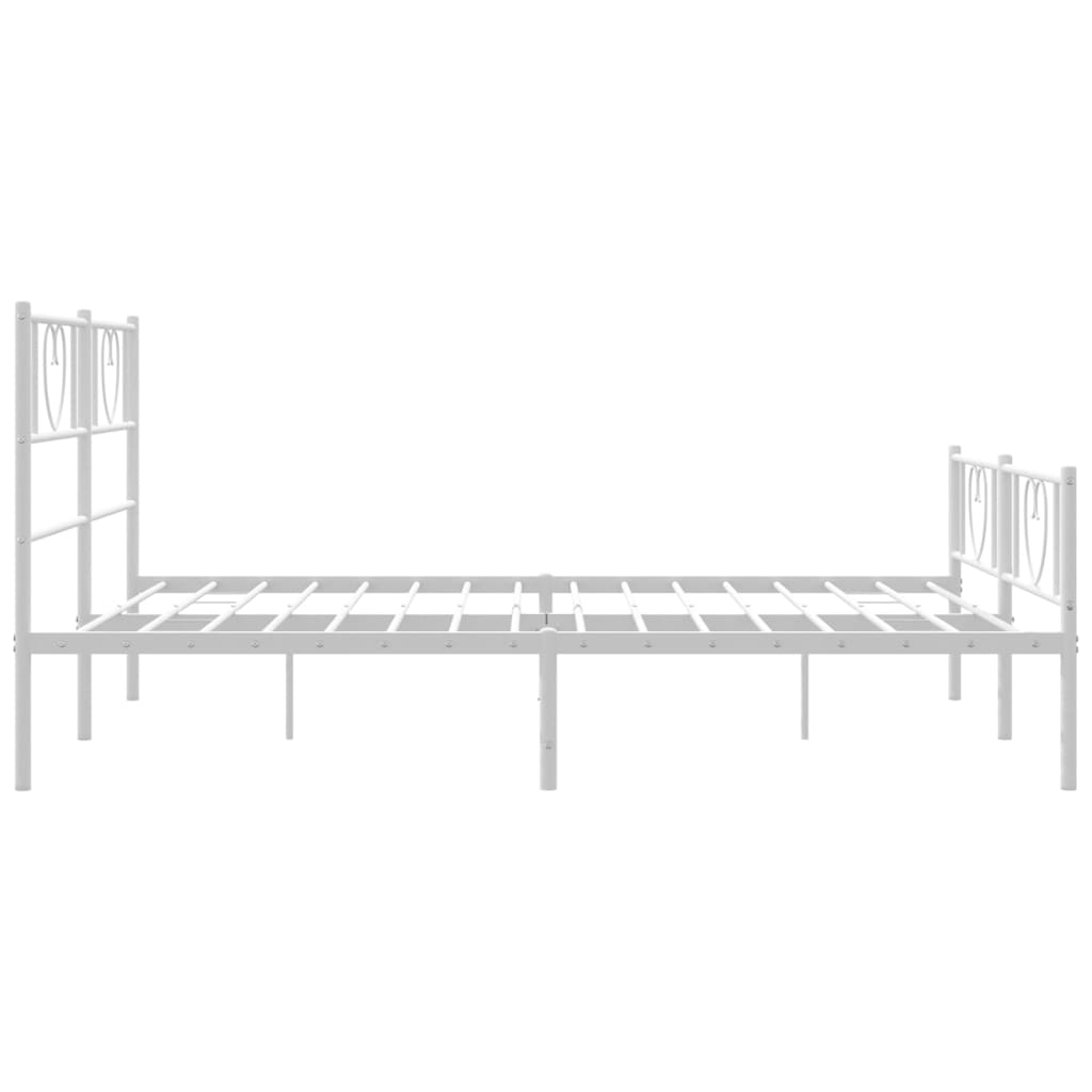 Bedframe met hoofd- en voeteneinde metaal wit 120 x 190 cm